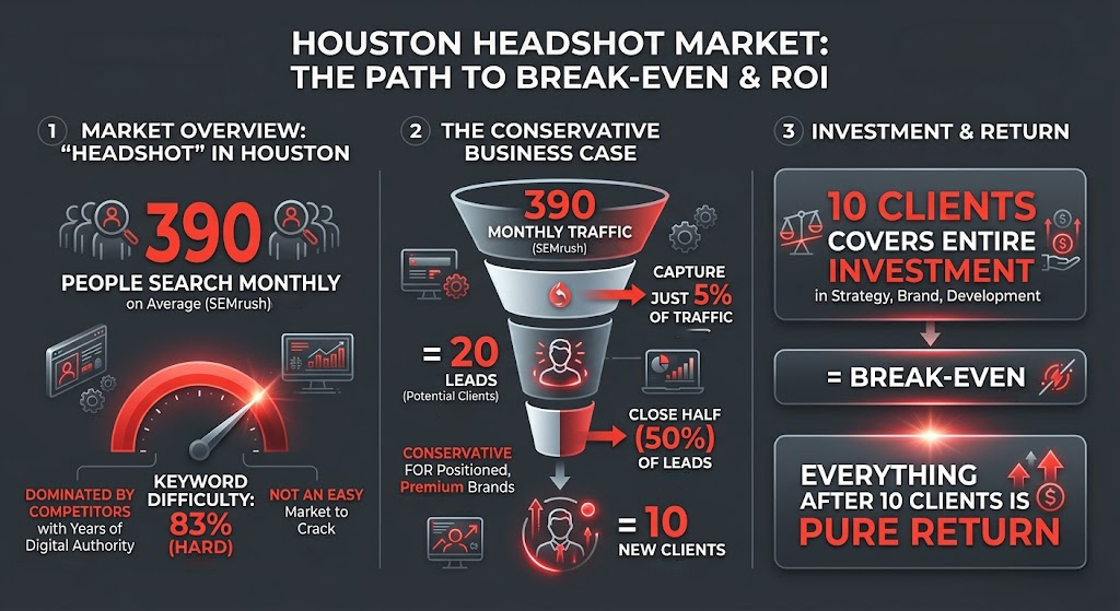 Houston Headshot Keyword Break-Even Strategy