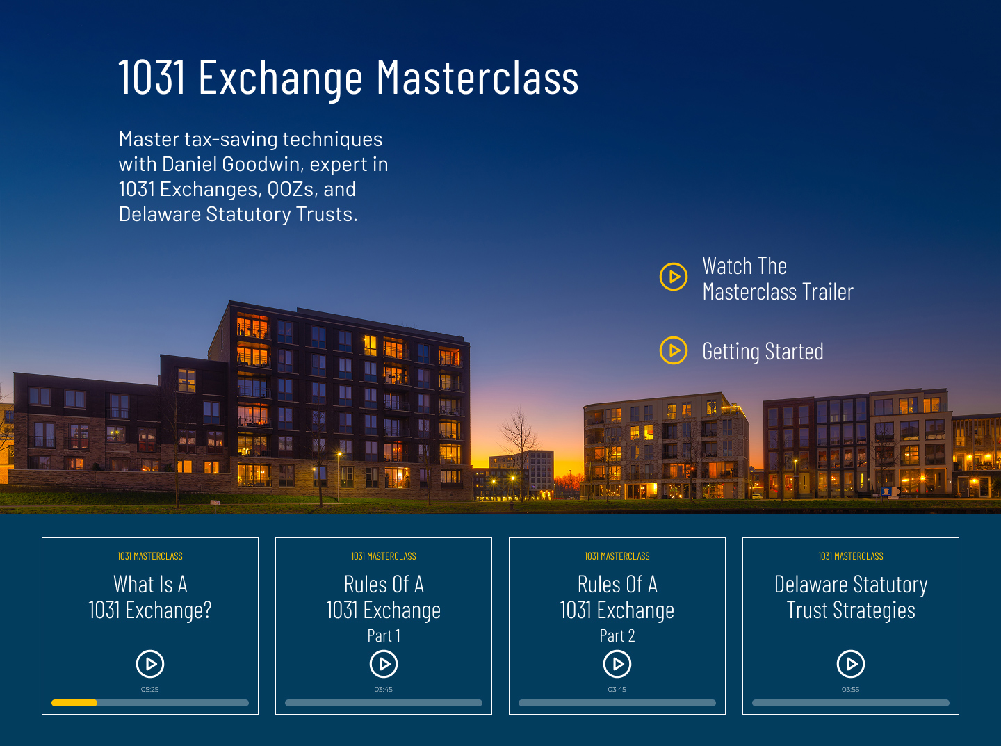 1031 Exchange Masterclass with Daniel Goodwin of Provident 1031