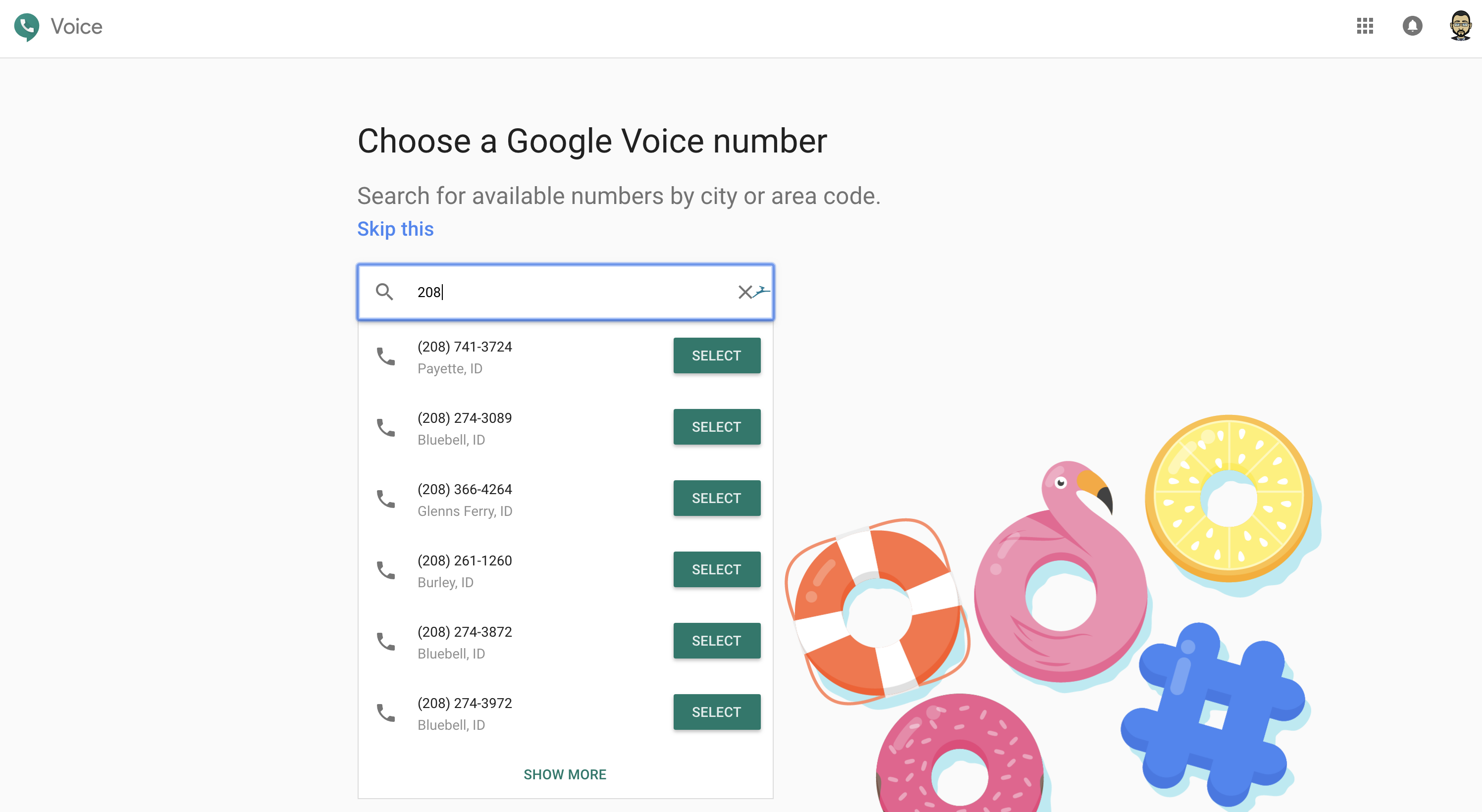 Choose A Google Voice Number